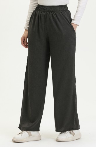 Summer Wide Leg Trousers With Elastic Waist 2096-01 Anthracite 2096-01