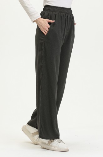 Summer Wide Leg Trousers With Elastic Waist 2096-01 Anthracite 2096-01