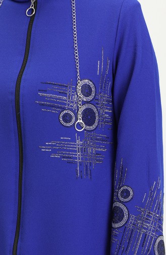 Abaya A Fermeture Et Imprimé Pierre 0411-02 Saks 0411-02