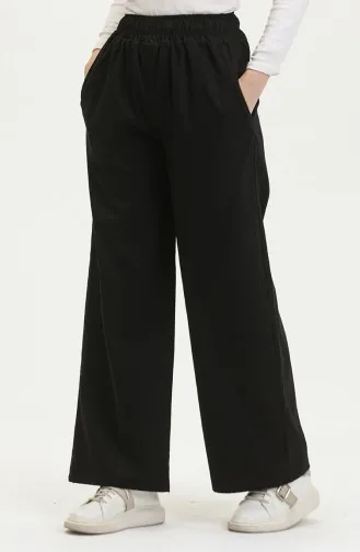 Jeanshose Mit Weitem Bein Und Elastischem Bund 8327-01 Schwarz 8327-01