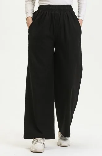 Jeanshose Mit Weitem Bein Und Elastischem Bund 8327-01 Schwarz 8327-01
