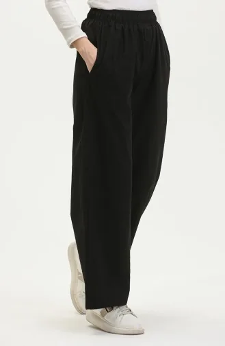 Jeanshose Mit Weitem Bein Und Elastischem Bund 8327-01 Schwarz 8327-01