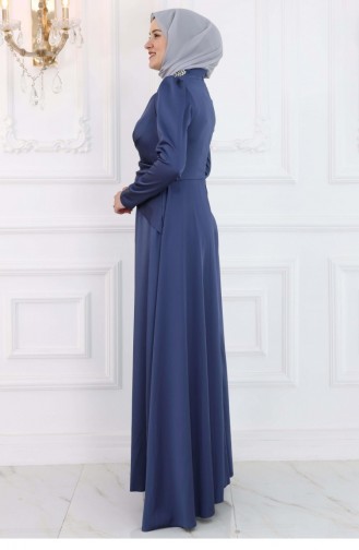 Amine Hüma Lara Hijab Abendkleid Indigo 3224