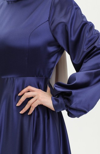 Abendkleid Aus Satin Mit Körbchen 52895-05 Marineblau 52895-05