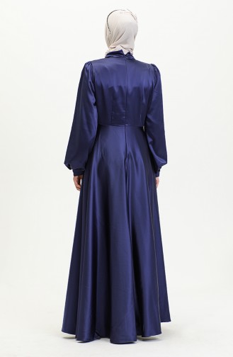 Abendkleid Aus Satin Mit Körbchen 52895-05 Marineblau 52895-05