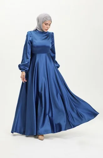 Robe De Soirée Coupe Coupée En Satin 52895-03 Saks 52895-03