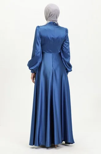 Robe De Soirée Coupe Coupée En Satin 52895-03 Saks 52895-03