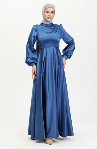 Robe De Soirée Coupe Coupée En Satin 52895-03 Saks 52895-03