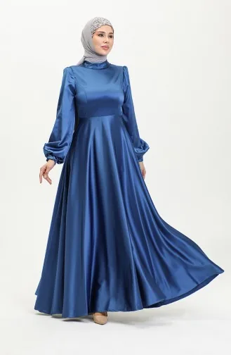 Robe De Soirée Coupe Coupée En Satin 52895-03 Saks 52895-03