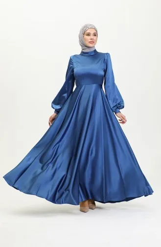 Robe De Soirée Coupe Coupée En Satin 52895-03 Saks 52895-03