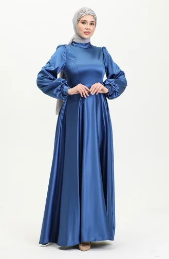 Robe De Soirée Coupe Coupée En Satin 52895-03 Saks 52895-03