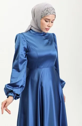 Robe De Soirée Coupe Coupée En Satin 52895-03 Saks 52895-03