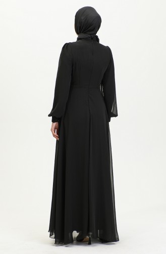 Abendkleid Mit Steinmuster 52882-02 Schwarz 52882-02