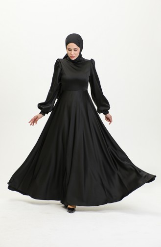 Abendkleid Aus Satin Mit Körbchen 52895-02 Schwarz 52895-02