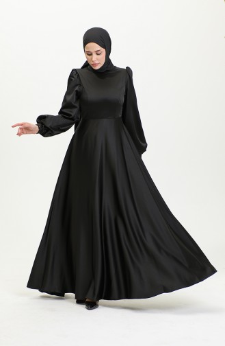 Abendkleid Aus Satin Mit Körbchen 52895-02 Schwarz 52895-02