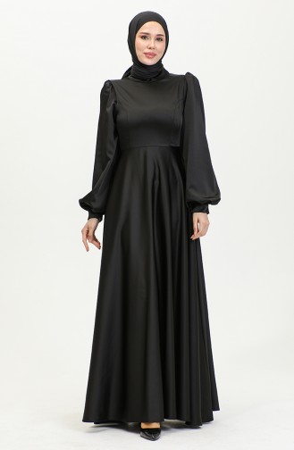 Abendkleid Aus Satin Mit Körbchen 52895-02 Schwarz 52895-02