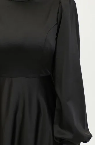 Kuplu Saten Abiye Elbise 52895-02 Siyah
