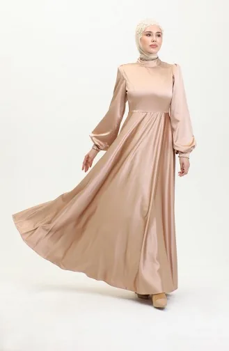 فستان سهرة ساتان للمحجبات 52895-01 فيزون 52895-01