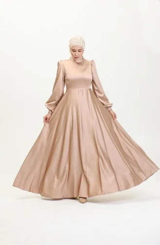 فستان سهرة ساتان للمحجبات 52895-01 فيزون 52895-01