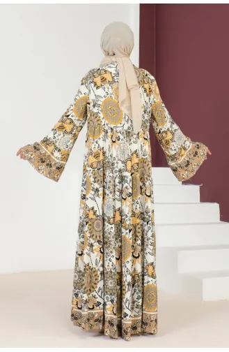 Wide Sleeve Hijab Dress 7113-02 Mink 7113-02