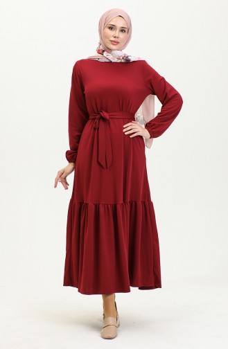 Rüschenrock-Hijab-Kleid Brc1122 1122-02 Weinrot 1122-02