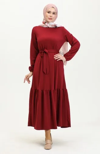 Rüschenrock-Hijab-Kleid Brc1122 1122-02 Weinrot 1122-02
