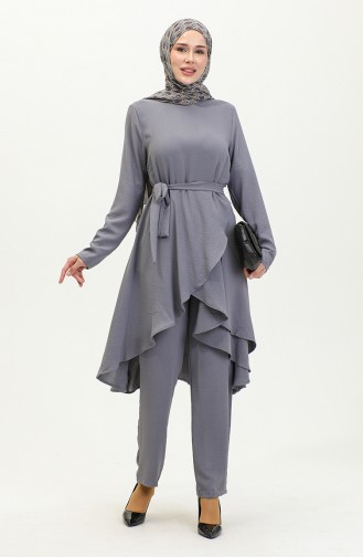Asymmetrisch Gesneden Aerobin Hijabpak Brc1311 1311-03 Grijs 1311-03