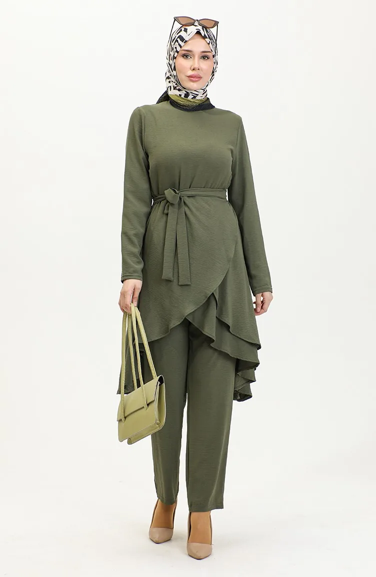 Asymmetrisch Geschnittener Aerobin-Hijab-Anzug Brc1311 1311-01 Khaki 1311-01
