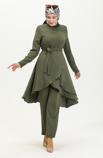 Asymmetrisch Geschnittener Aerobin-Hijab-Anzug Brc1311 1311-01 Khaki 1311-01