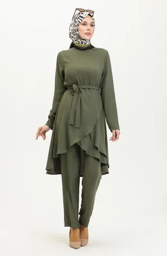 Asymmetrisch Geschnittener Aerobin-Hijab-Anzug Brc1311 1311-01 Khaki 1311-01