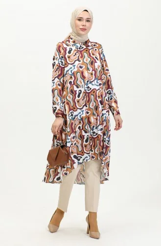 Geplooide Tuniek Bruin T1635 1203