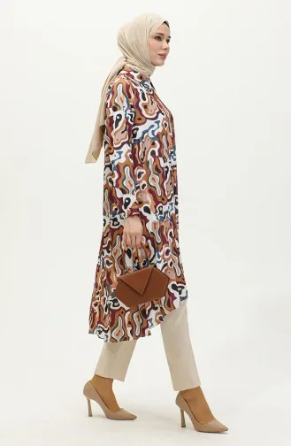 Geplooide Tuniek Bruin T1635 1203