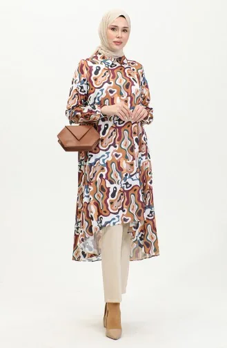 Geplooide Tuniek Bruin T1635 1203