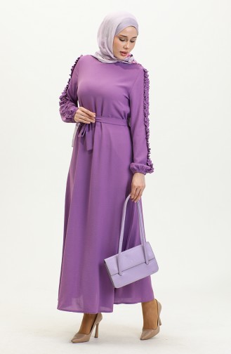 Schlichtes Kleid Mit Rüschenärmeln 2002-03 Flieder 2002-03