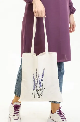 Çınar Sac à Bandoulière Femme 0864 Crème Violet 0864