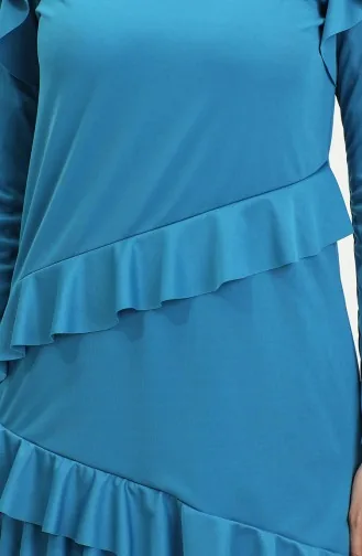 Ruffled Long Sleeve Hijab Swimsuit 2208-03 Oil 2208-03