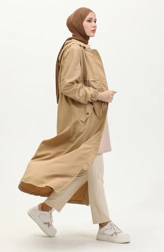 Belt Detailed Long Trench Coat Brc1908 1908-01 Light Wheat 1908-01