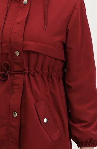 Gürteldetaillierter Langer Trenchcoat Brc1908 1908-03 Weinrot 1908-03