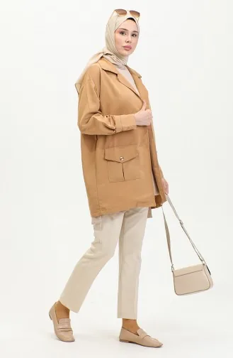 Pocketed Jacket 3503-06 Dark Beige 3503-06