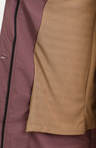 Belt Detailed Long Trench Coat Brc1908 1908-02 Dusty Rose 1908-02