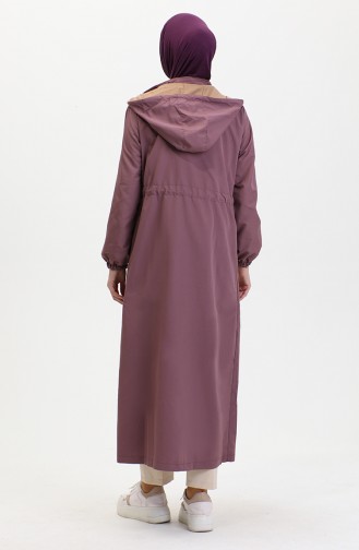 Belt Detailed Long Trench Coat Brc1908 1908-02 Dusty Rose 1908-02