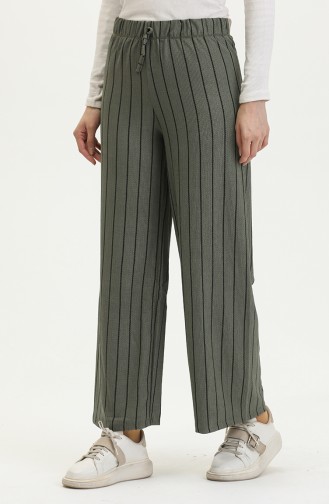 Wide-Leg Comfortable Fit Plain Crinkle Pants  8731-03 khaki 8731-03