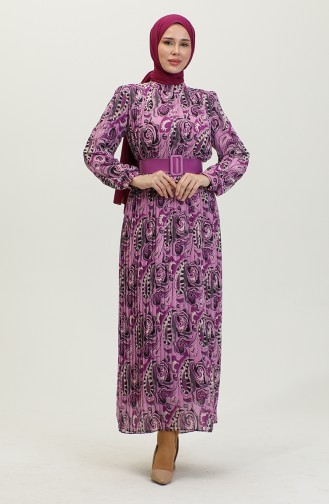 Robe Plissée En Mousseline Lilas 7686 1190