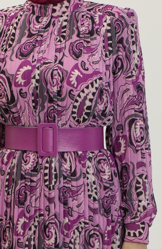 Robe Plissée En Mousseline Lilas 7686 1190