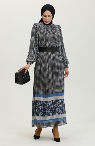 Robe Plissée En Mousseline Noir 7686 1189
