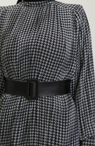 Robe Plissée En Mousseline Noir 7686 1189