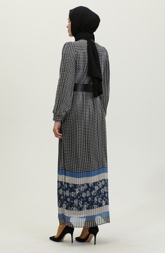 Robe Plissée En Mousseline Noir 7686 1189