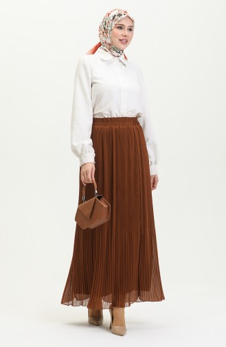 Piliseli Etek 3009-02 Tarçın Renk
