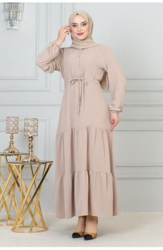 Afra Kleid Mit Spitzendetail 0001-02 Nerz 0001-02