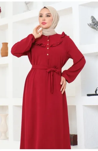 Rose Frilly Aerobin Dress 0003-02 Claret Red 0003-02